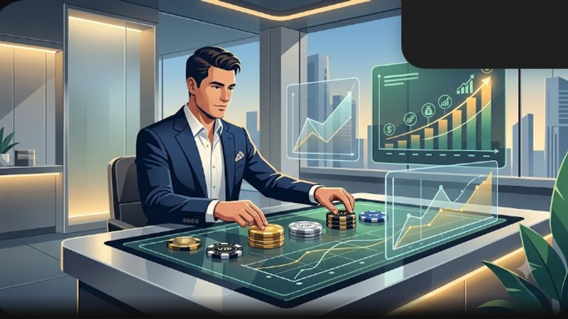 Современная иллюстрация стратегий управления банкроллом для VIP-игроков в премиальном сегменте букмекерских контор